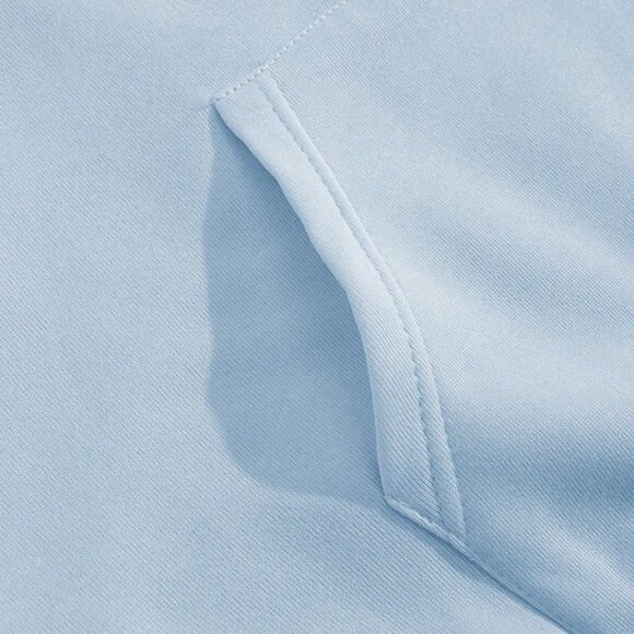 Baby Blue Casual Women's Hooded Drawstring Sweatshirt And Sweatpants Set - Picture 6 of 6